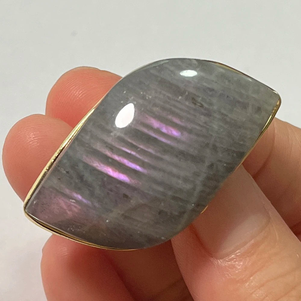 Natural Labradorite Adjustable Ring – Multicolour Healing Stone for Intuition & Protection