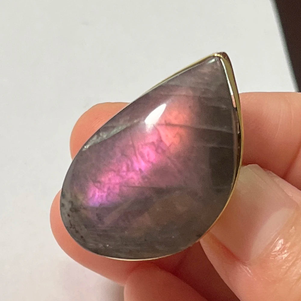 Natural Labradorite Adjustable Ring – Multicolour Healing Stone for Intuition & Protection