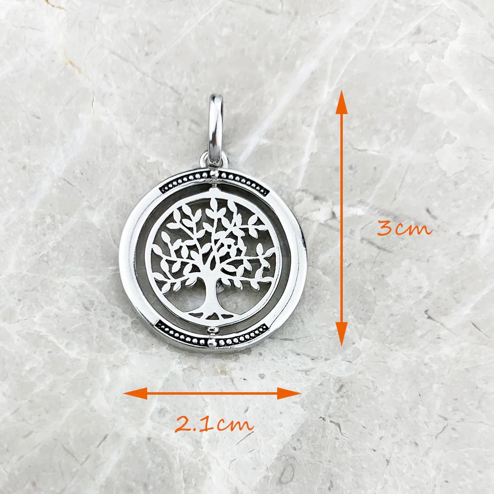 Brie & Marie Rotating Tree of Life Pendant – 925 Sterling Silver Symbol of Balance & Growth