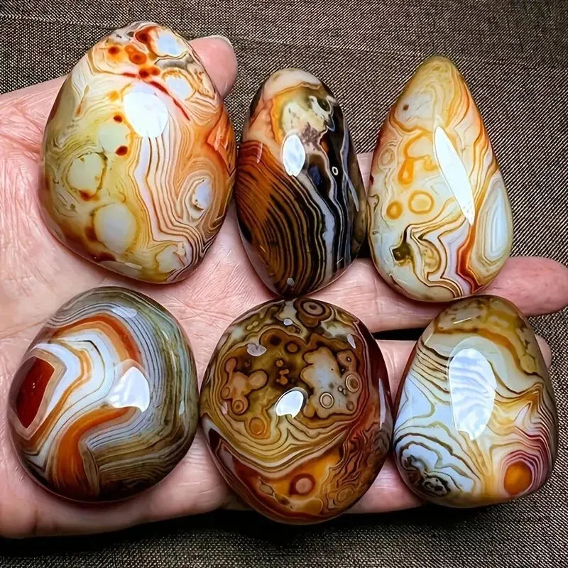 Silk Agate Palm Stone – 30g to 110g Natural Crystal for Grounding, Manifestation & Emotional Harmony