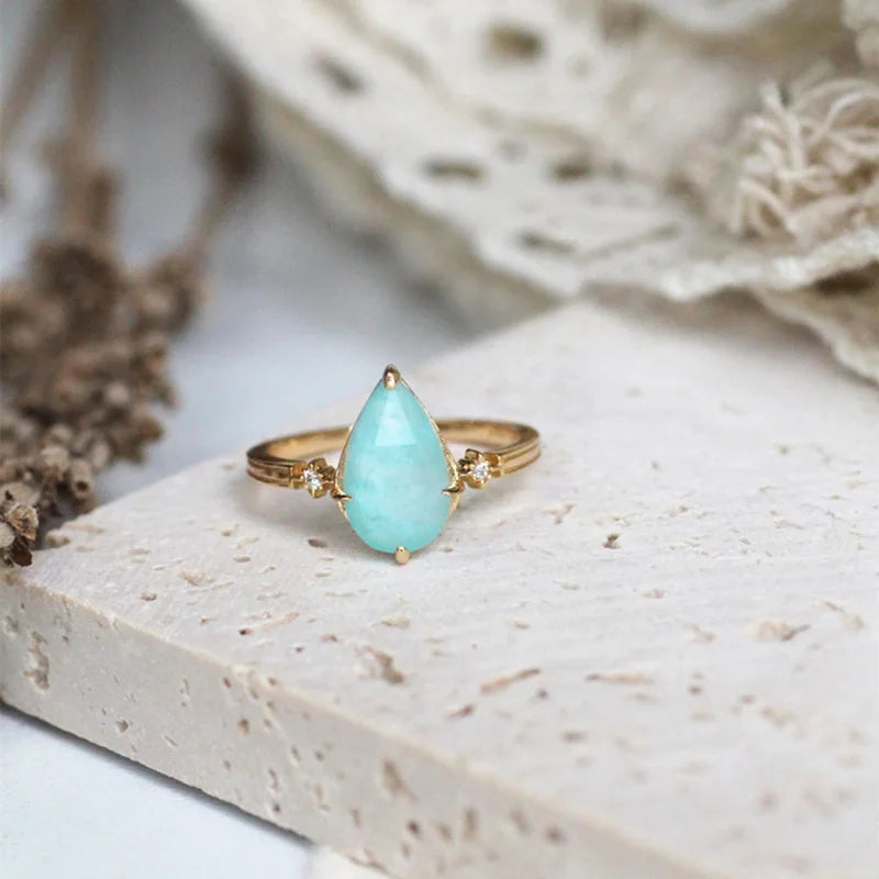 Amazonite Calm & Prosperity Manifestation Ring