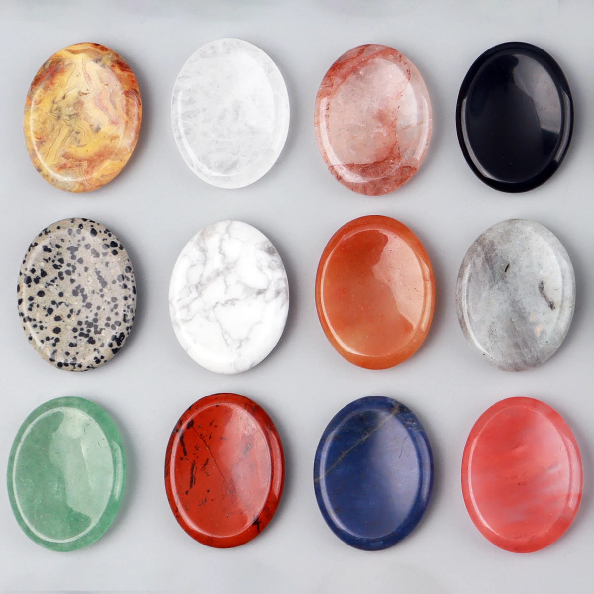 Jade Chakra Palm Stone – Natural Crystal Quartz Worry Stone for Healing & Manifestation