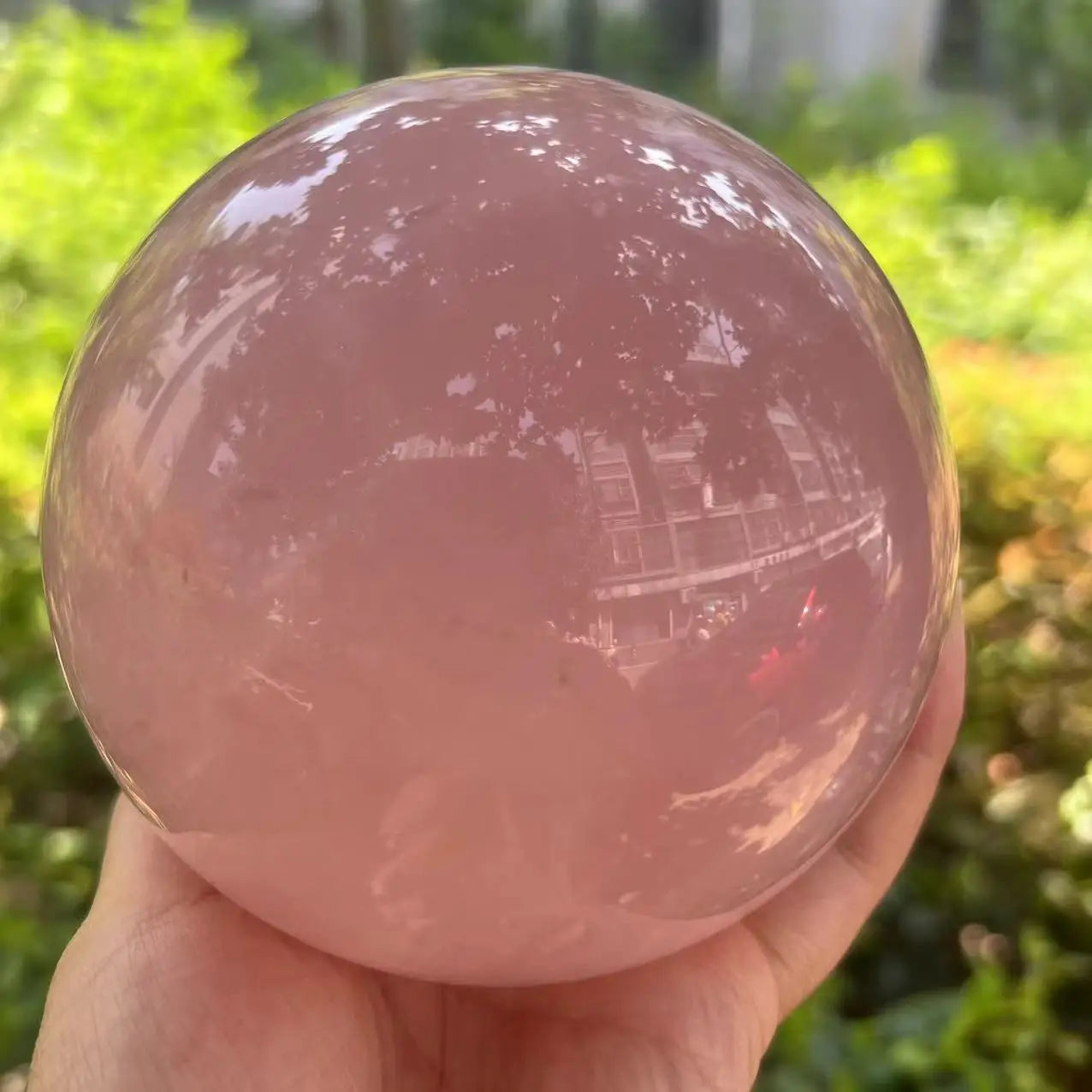 Natural Rose Quartz Crystal Sphere – 9–11 cm of Heart Healing & Loving Energy