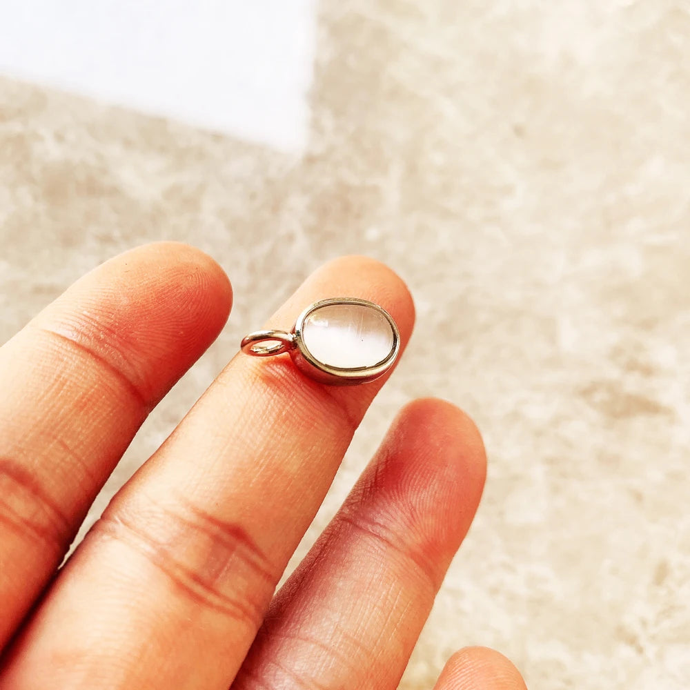 Brie & Marie White Opal Oval Pendant – 925 Sterling Silver Classic Soul Necklace
