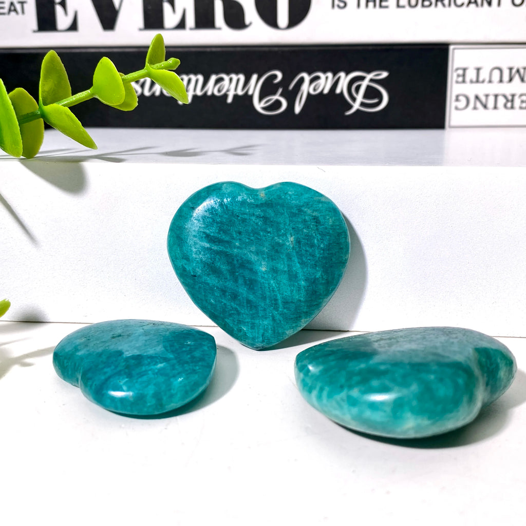 💙 Amazonite Love Heart – Natural Crystal Carving
