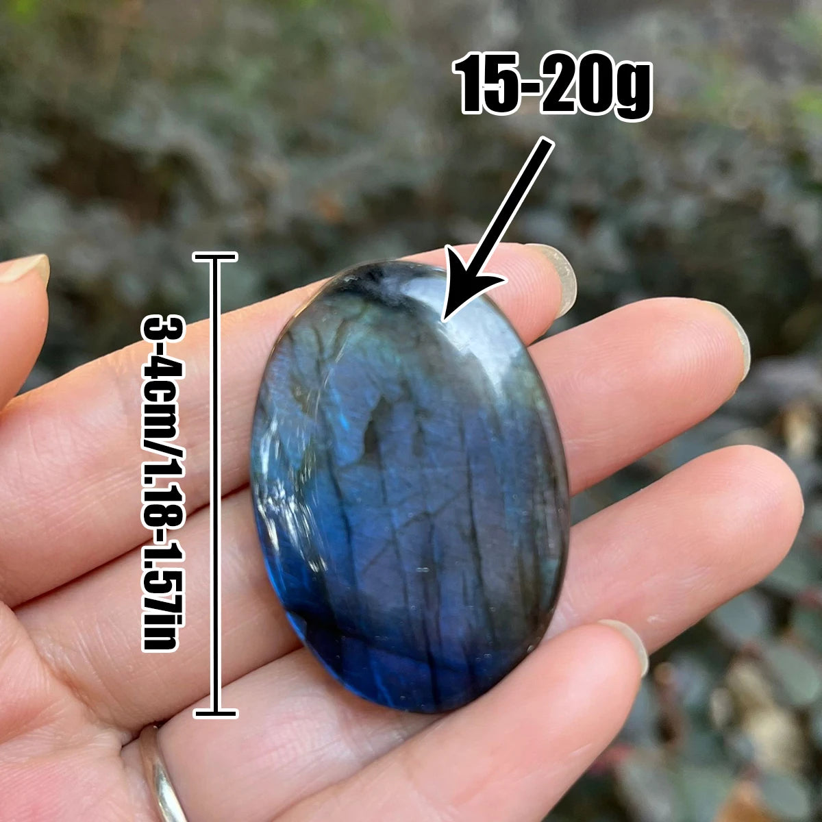 2pcs/set Natural Flashy Labradorite Cabochon Heart Shape Labradorite Flatback Stone Smooth Polish Gemstone 3CM