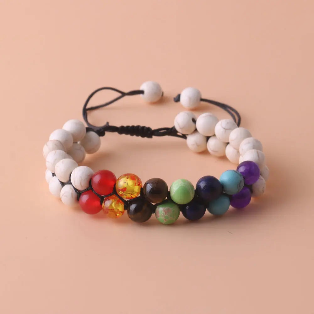 7 Chakra Healing Crystal Bracelet – Adjustable Beaded Yoga & Meditation Jewelry