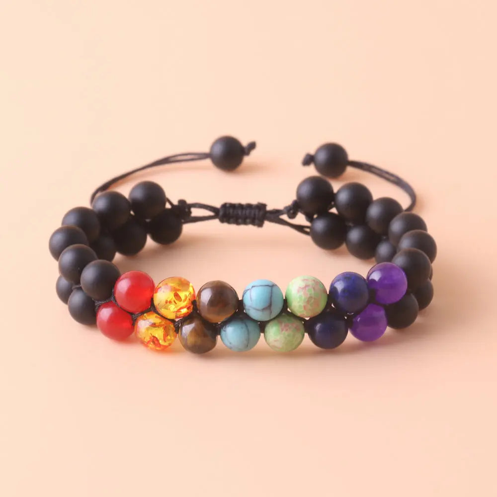 7 Chakra Healing Crystal Bracelet – Adjustable Beaded Yoga & Meditation Jewelry