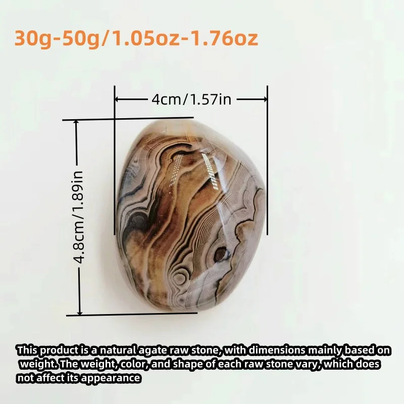 Silk Agate Palm Stone – 30g to 110g Natural Crystal for Grounding, Manifestation & Emotional Harmony
