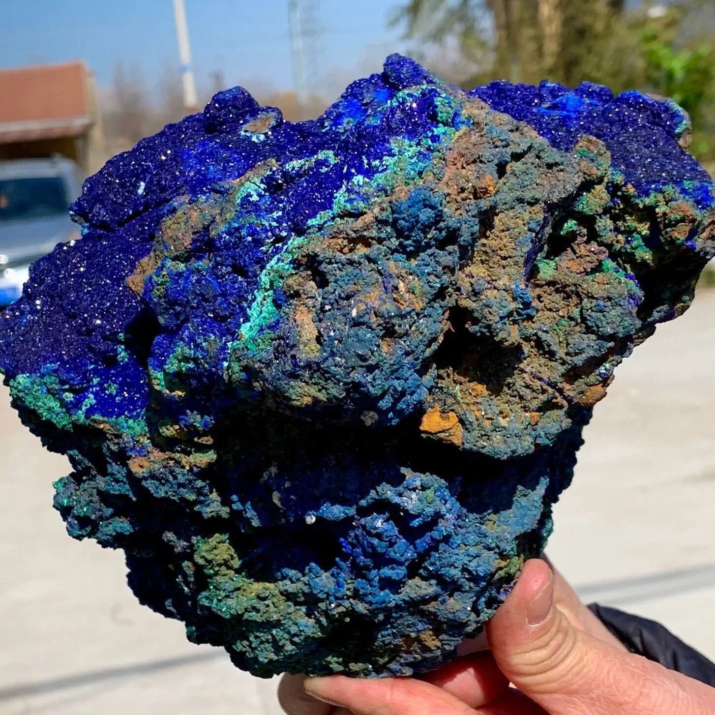 Large Natural Azurite Crystal Cluster – Manifestation Stone for Wealth & Spiritual Growth (550–1000g)