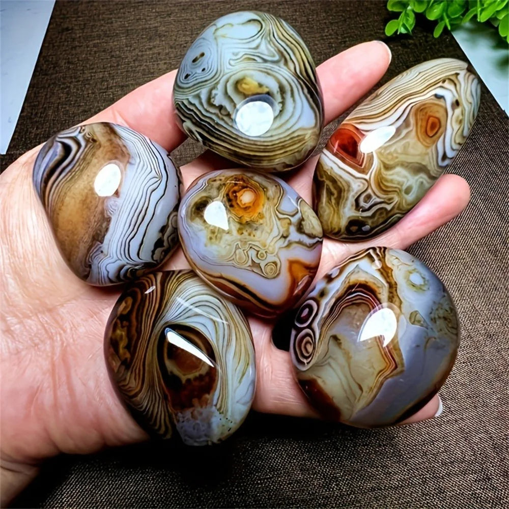 Silk Agate Palm Stone – 30g to 110g Natural Crystal for Grounding, Manifestation & Emotional Harmony