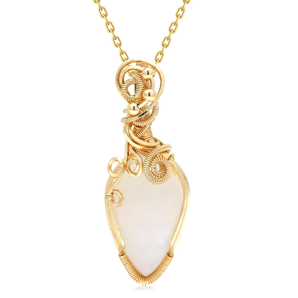 Natural Rainbow Moonstone Necklace for Women  June Birthstone Necklace for Women Designer Pendant Necklace Cooper Chain