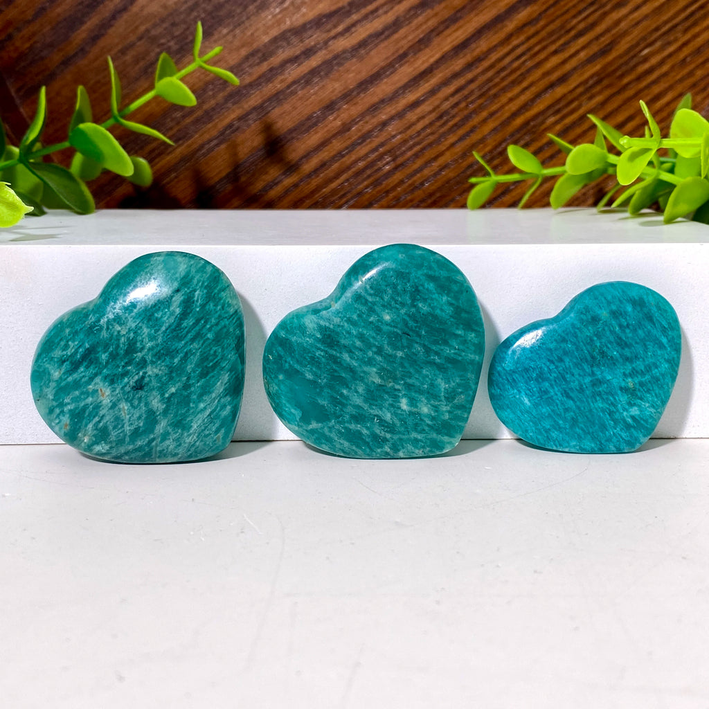 💙 Amazonite Love Heart – Natural Crystal Carving