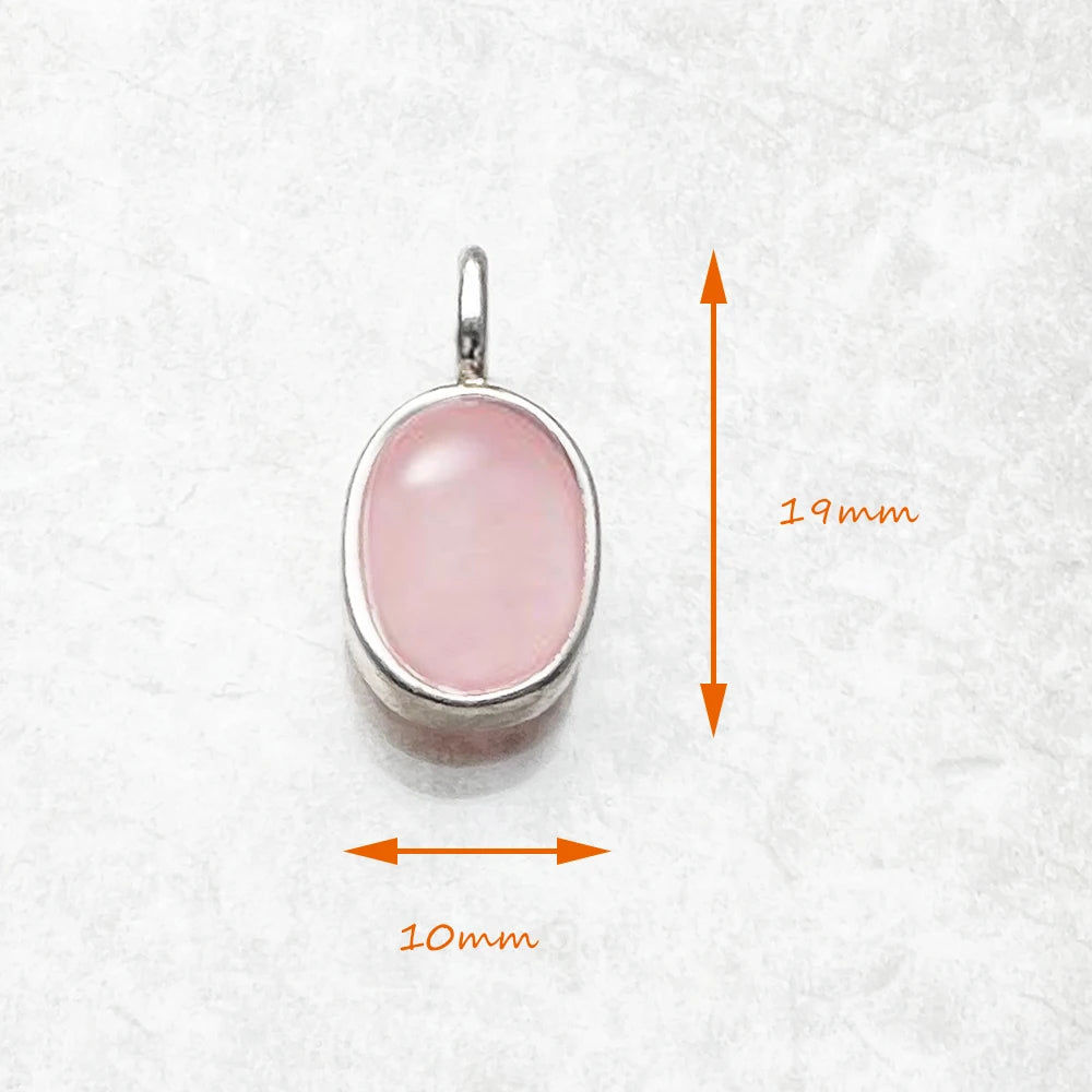 Pink Opal Oval Pendant – 925 Sterling Silver Minimalist Jewelry