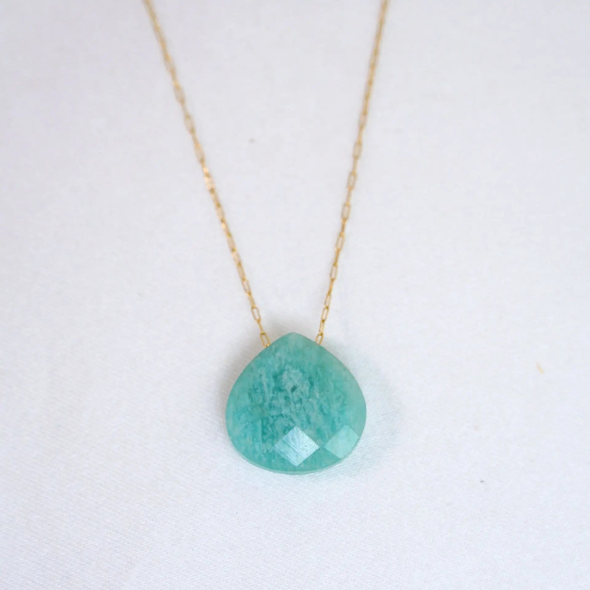 14K Gold-Plated Amazonite Pendant Necklace – Serenity & Self-Expression